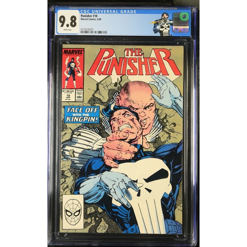 The Punisher #18 CGC 9.8 Punisher Custom Label White Pages Face Off With Kingpin